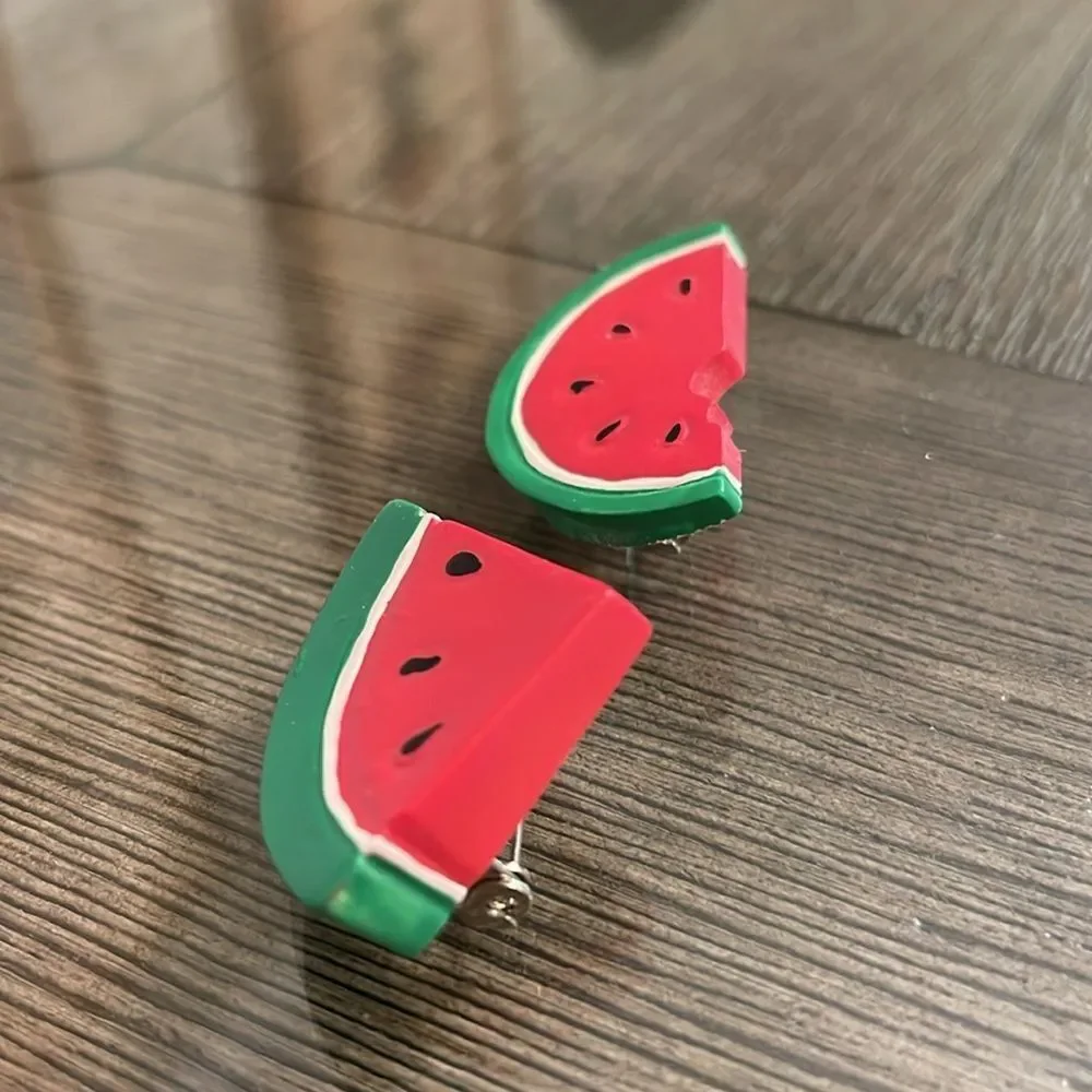 Vintage 1980’s Resign Watermelon Fruit Pins